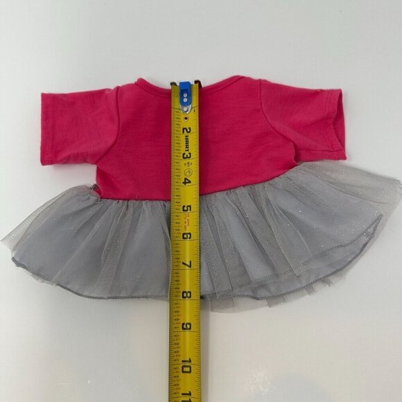 Build A Bear Pink Shirt Silver Tutu Dress Cookies Make Me Smile BAB Glittery - Picture 6 of 8